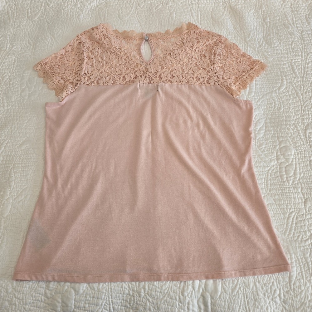 Simply Styled by Sears Lace Top Women  Petite XL Pink Balletcore‎ Fairy Boho - Picture 6 of 7